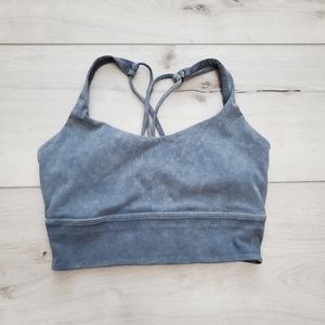 Lululemon Free to be Long Line Ribbed Bra Snow Washed Moon Blue 6?